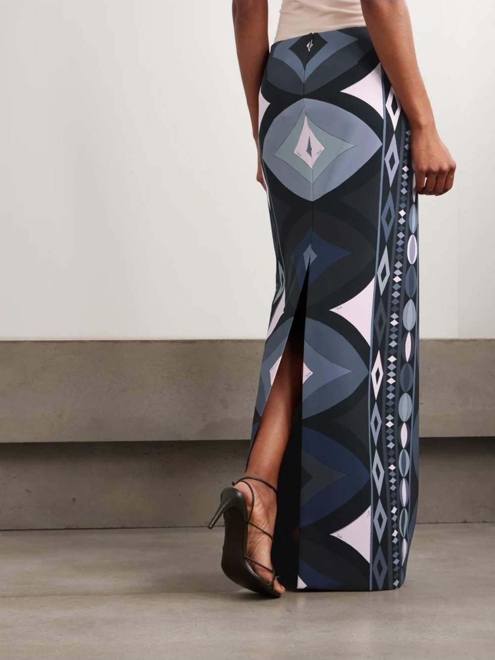 Emilio Pucci Pronted Strech Maxi Scuba Skirt Sz IT 44 - Picture 3 of 5